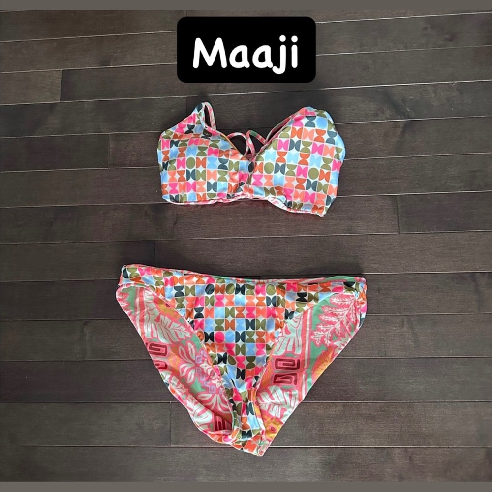 Maaji Multicolor Geometric Bikini Set. Reversible- never worn in water.  EUC